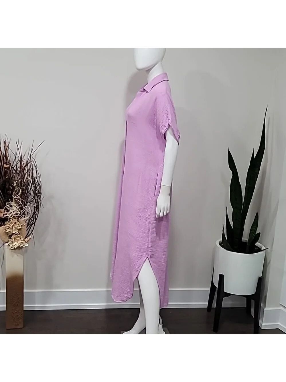 Show Me Your MuMu Boyd Button Down Shirt Size S Pink Purple NWT - Picture 6 of 11